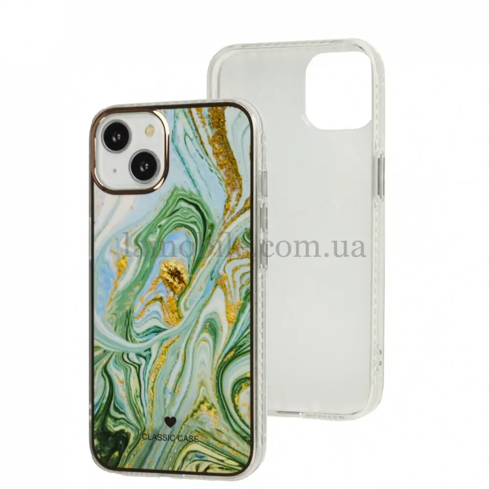 Чехол для iPhone 13 Мрамор green