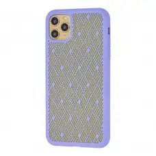 Чехол для iPhone 11 Pro Silicone Weaving светло-фиолетовый
