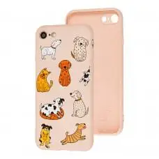 Чехол для iPhone 7 / 8 / SE2 Wave Fancy funny dogs / pink sand