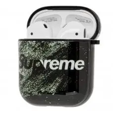 Чохол для AirPods Young Style supreme чорний/білий