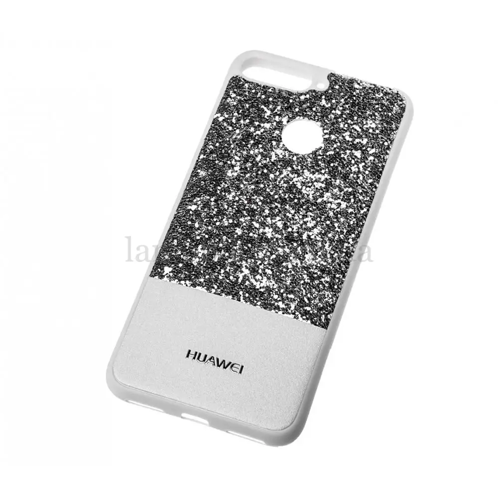 Чохол для Huawei Y6 Prime 2018 Leather + Shining сріблястий