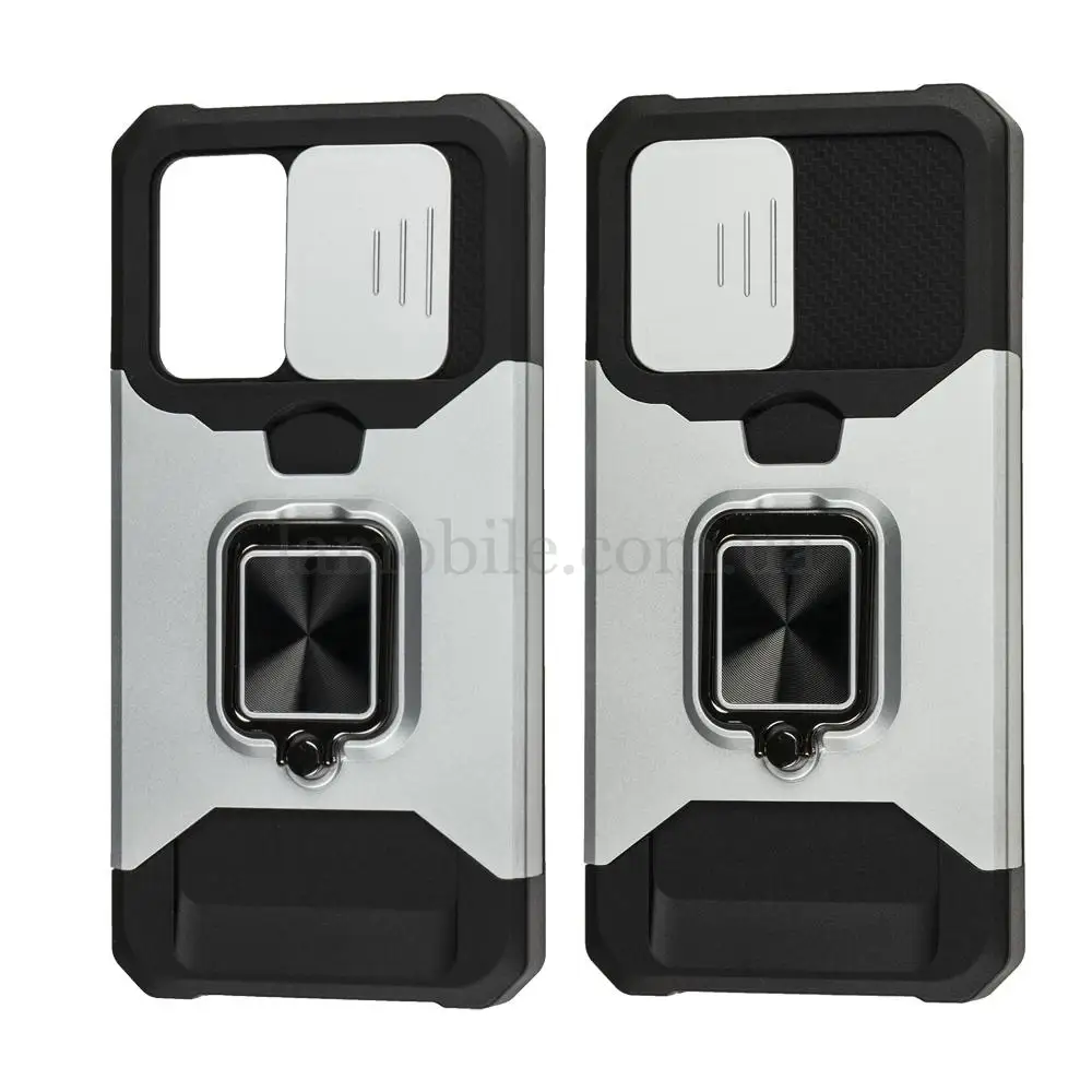 Чохол для Samsung Galaxy A52 Ring Card ударостійкий сріблястий