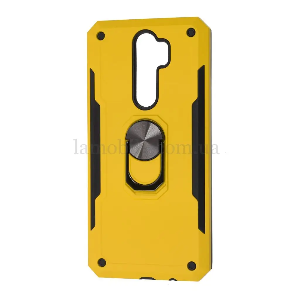 Чехол для Xiaomi Redmi Note 8 Pro Honor Hard Defence с кольцом желтый