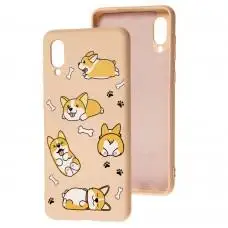 Чохол для Samsung Galaxy A02 (A022) Wave Fancy corgi / pink sand