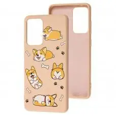 Чохол для Samsung Galaxy A52 Wave Fancy corgi / pink sand