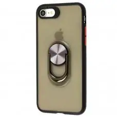 Чохол для iPhone 7/8 LikGus Maxshield Magnetic Ring чорно-червоний