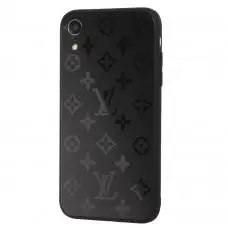 Чохол для iPhone Xr glass LV чорний