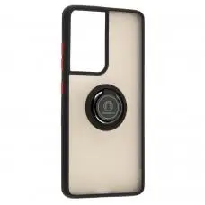Чехол для Samsung Galaxy S21 Ultra (G998) LikGus Edging Ring черный / красный