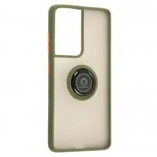 Чехол для Samsung Galaxy S21 Ultra (G998) LikGus Edging Ring хаки