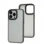 Чехол для iPhone 13 Pro Shadow Matte Metal Buttons серый