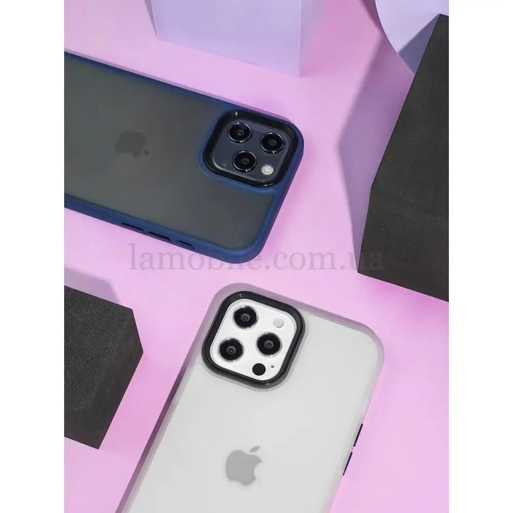 Чехол для iPhone 13 Pro Shadow Matte Metal Buttons серый