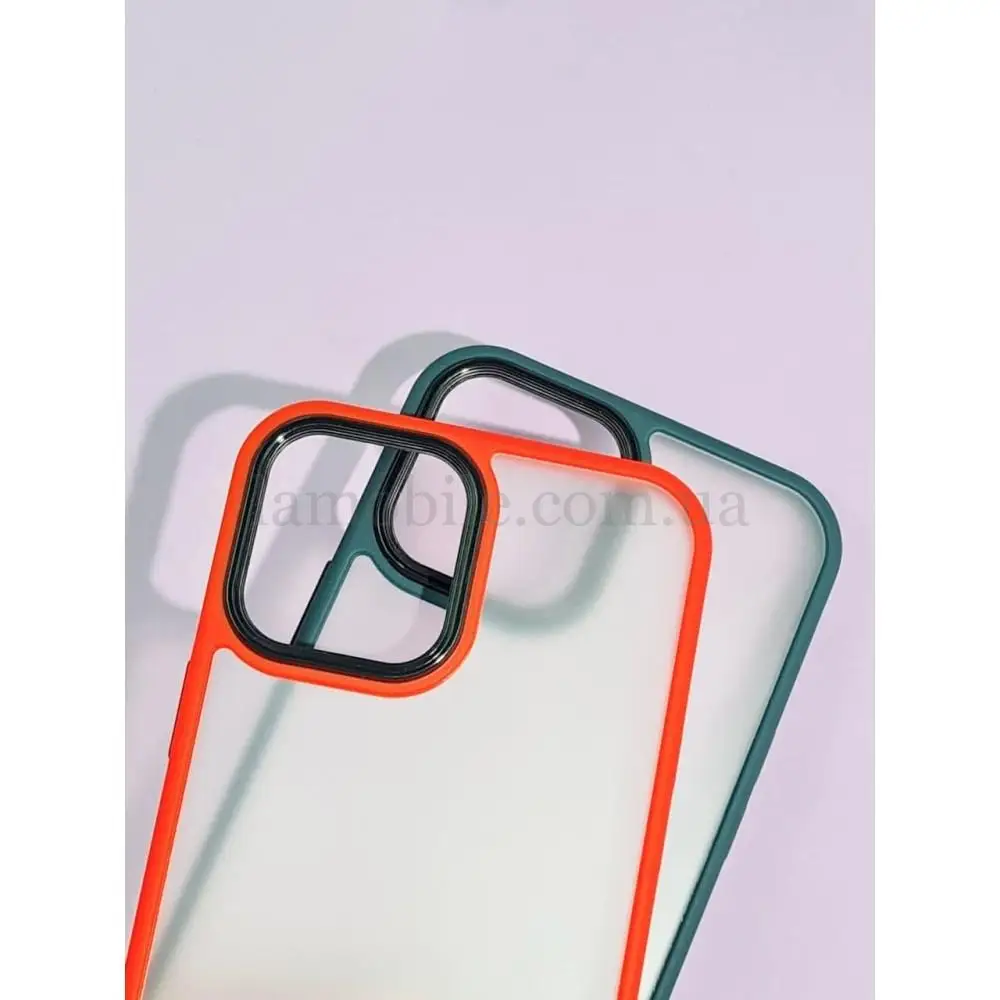 Чехол для iPhone 13 Pro Shadow Matte Metal Buttons серый