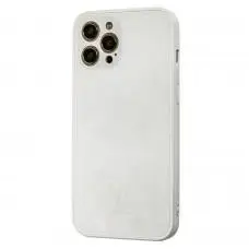Чохол для iPhone 12 Pro Max glass LV білий