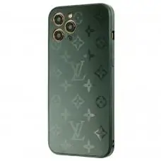 Чохол для iPhone 12 Pro Max glass LV зелений