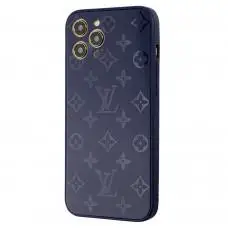 Чохол для iPhone 12 Pro Max glass LV синій