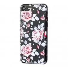 Чохол Glossy Flowers для iPhone 7/8 чорний з трояндами