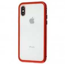 Чехол для iPhone X / Xs Magnetic with glass красный