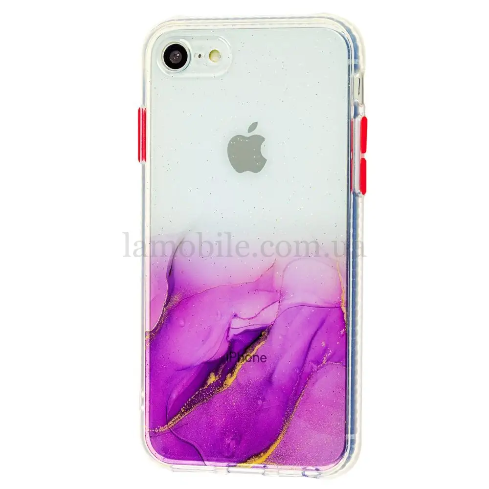 Чехол для iPhone 7 / 8 / SE 20 Transparent mramor розовый