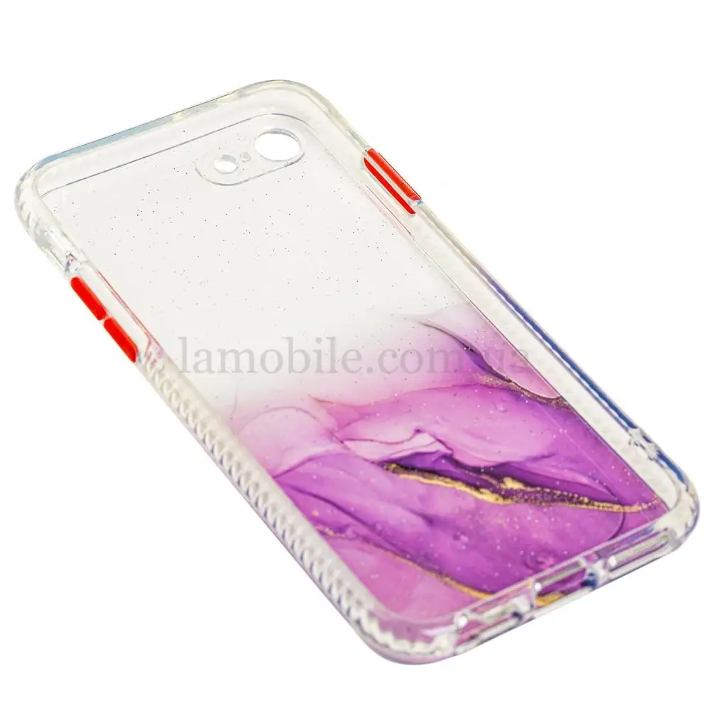 Чехол для iPhone 7 / 8 / SE 20 Transparent mramor розовый