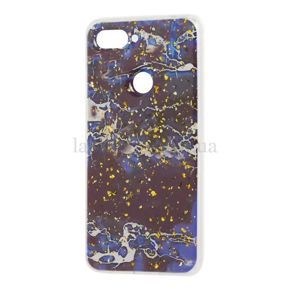 Чехол для Xiaomi Mi 8 Lite Art confetti "мрамор синий"