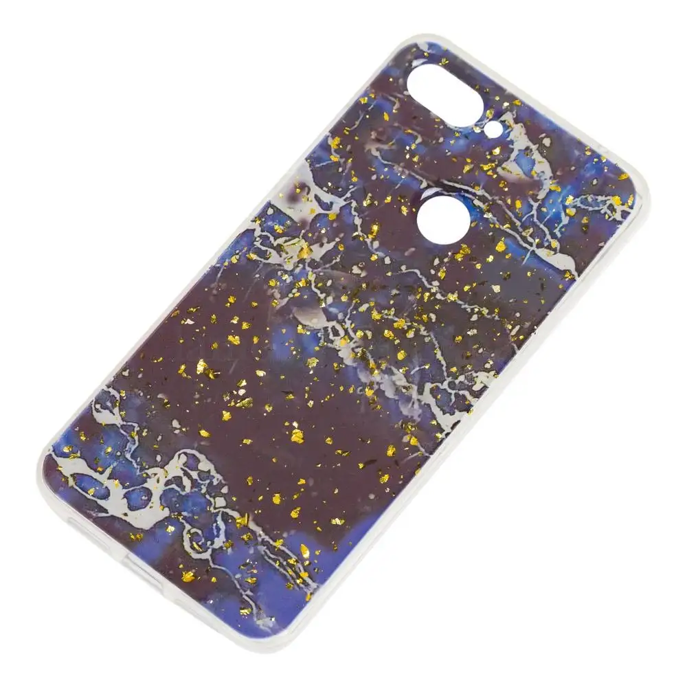 Чехол для Xiaomi Mi 8 Lite Art confetti "мрамор синий"