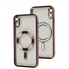 Чохол для iPhone Xr Fibra Chrome MagSafe rose gold