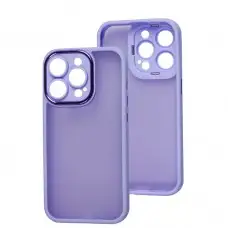 Чохол для iPhone 14 Pro Luxury Metal Lens бузковий