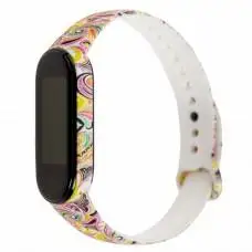 Ремешок для Xiaomi Mi Band 5 силиконовый перья / белый