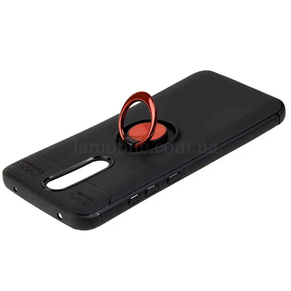Чехол для Xiaomi Redmi 8 Deen ColorRing с кольцом черный / красный