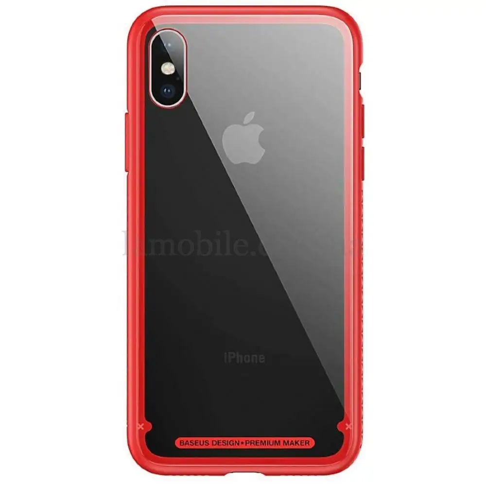 Чехол для iPhone X / Xs Baseus See-through glass красный