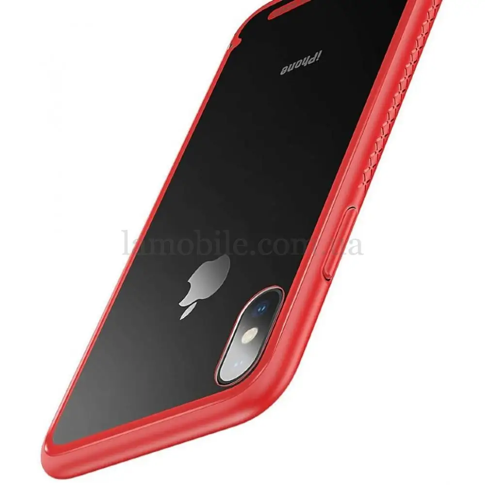 Чехол для iPhone X / Xs Baseus See-through glass красный