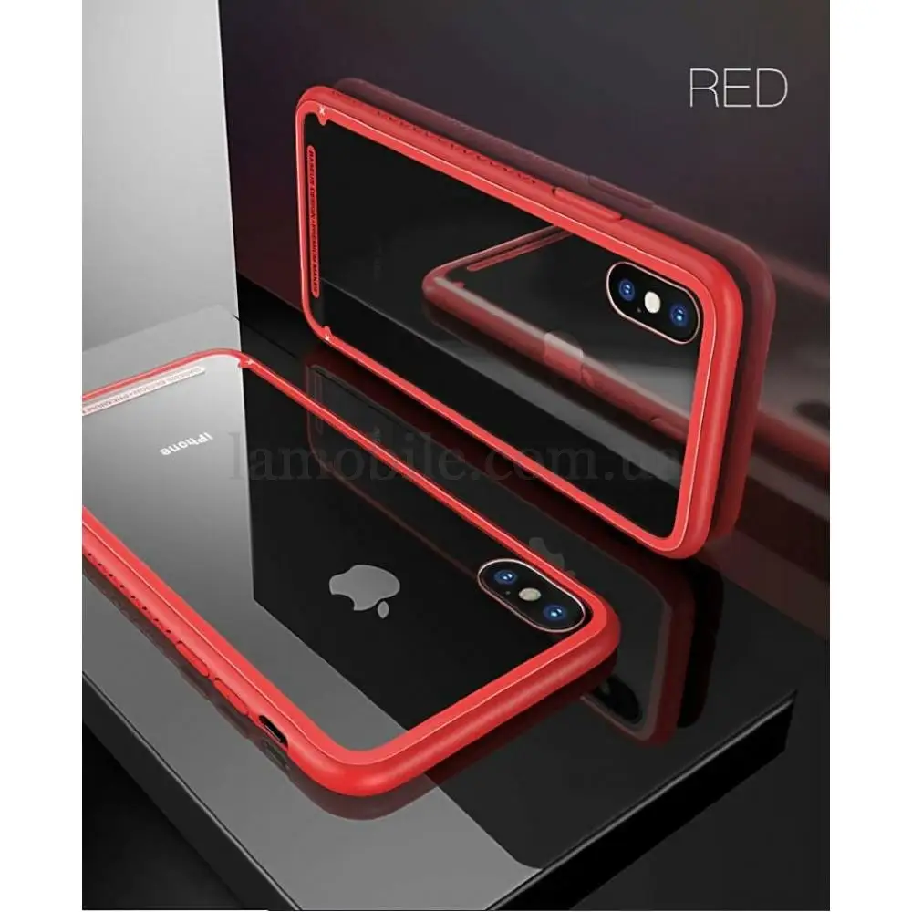 Чехол для iPhone X / Xs Baseus See-through glass красный