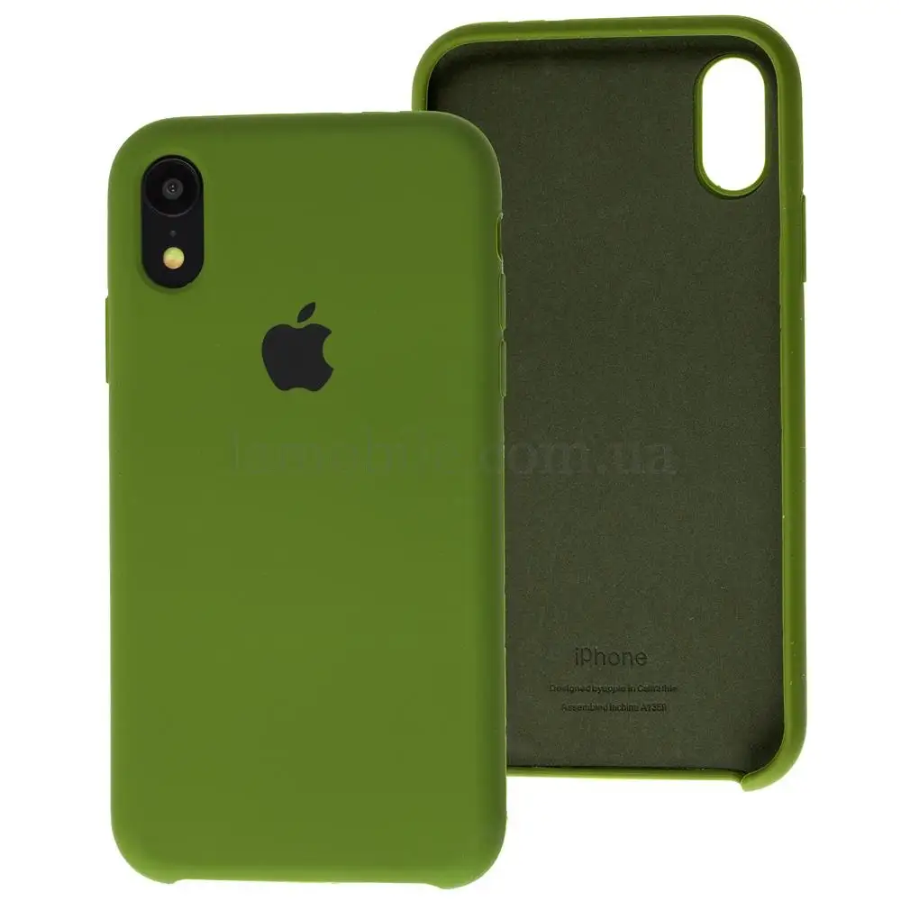 Чехол silicone case для iPhone Xr army green 