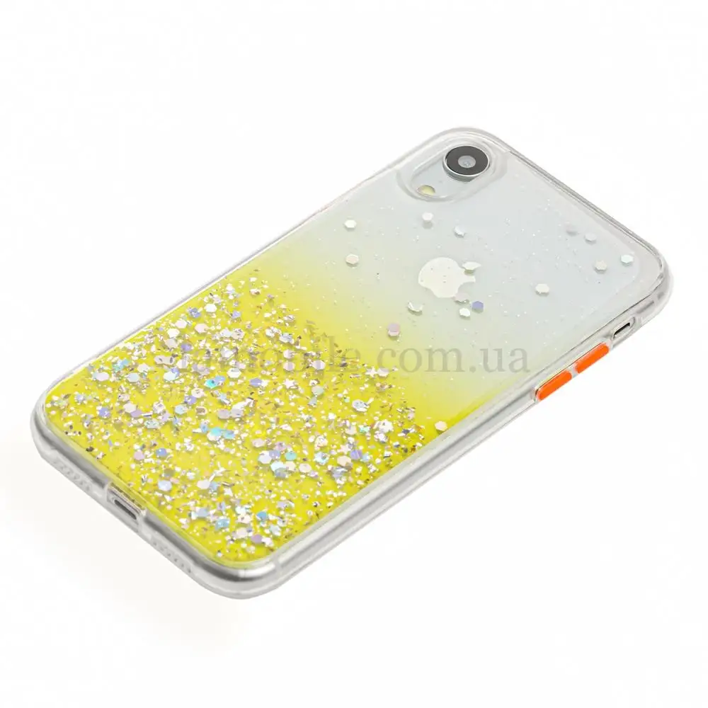 Чехол для iPhone Xr Glitter Bling желтый