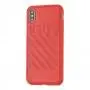 Чохол для iPhone X / Xs off-white leather червоний