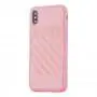 Чехол для iPhone X / Xs off-white leather розовый