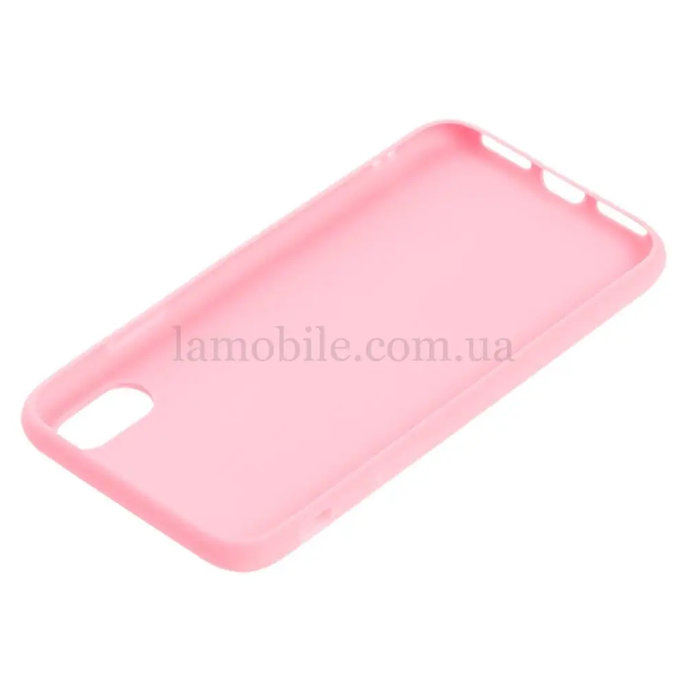 Чехол для iPhone X / Xs off-white leather розовый