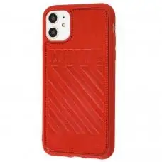 Чехол для iPhone 11 off-white leather красный