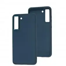 Чехол для Samsung Galaxy S21 FE (G990) Bonbon Metal style cosmos blue