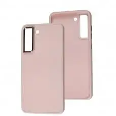 Чехол для Samsung Galaxy S21 FE (G990) Bonbon Metal style light pink