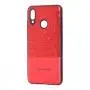 Чохол для Huawei P Smart 2019 Leather + блискітки червоний