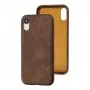 Чохол для iPhone Xr Leather croco full коричневий