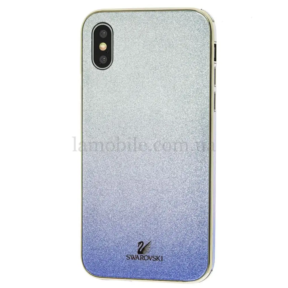 Чехол для iPhone X / Xs Swaro glass серебристо-синий
