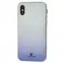 Чехол для iPhone X / Xs Swaro glass серебристо-синий