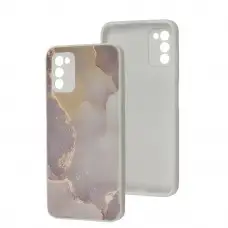 Чехол для Samsung Galaxy A03s (A037) Marble Clouds gray