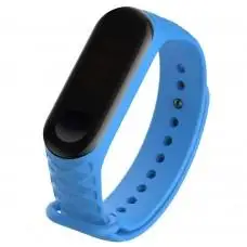 Ремешок для Xiaomi Mi Band 3 / 4 ромб Design силиконовый синий