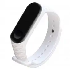 Ремешок для Xiaomi Mi Band 3 / 4 ромб Design силиконовый белый