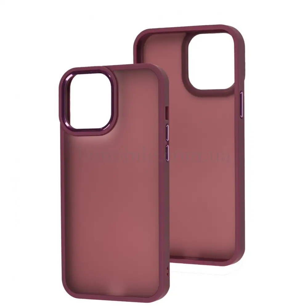 Чехол для iPhone 13 Pro Max Metal Bezel фуксия