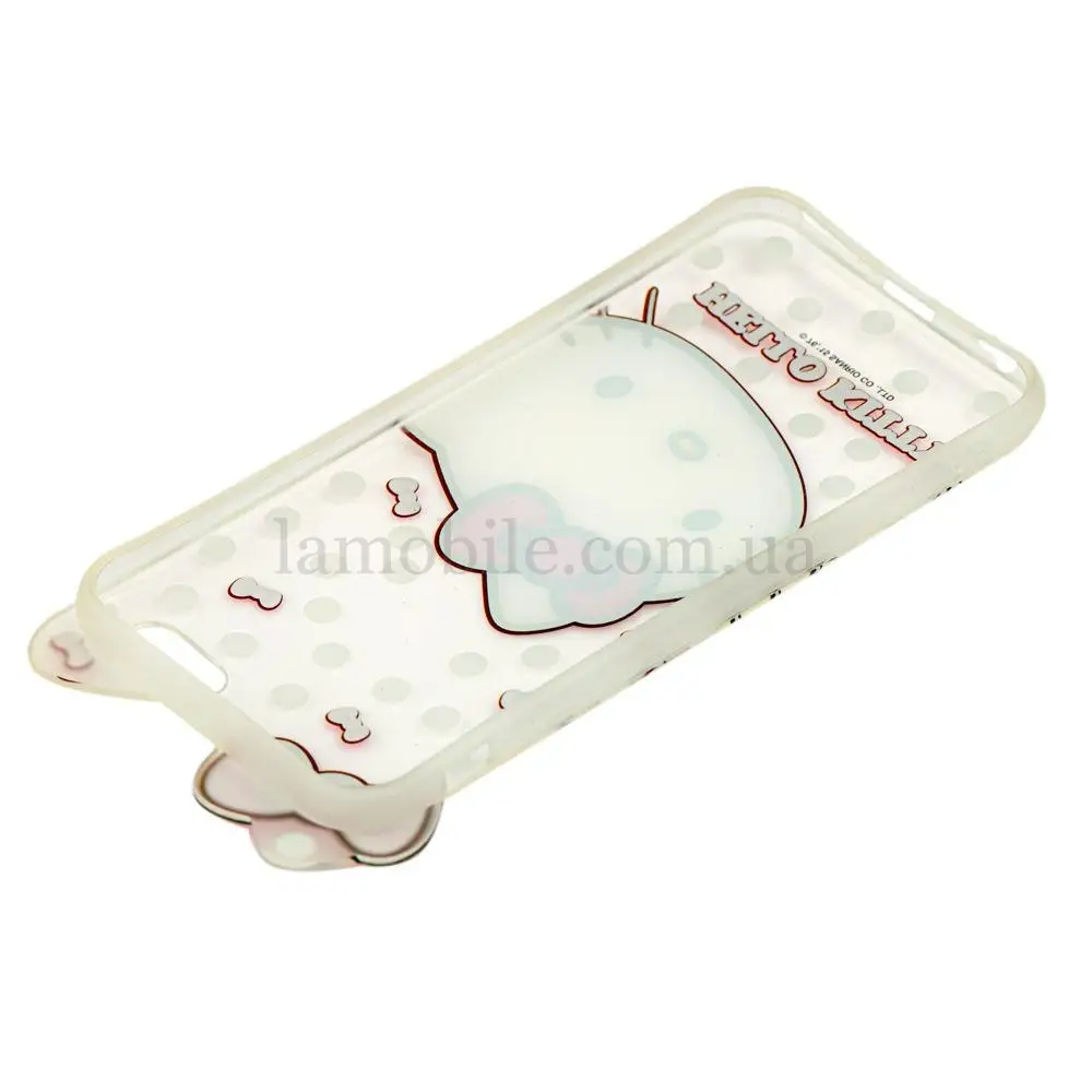 Чехол для iPhone 6 Hello Kitty силикон прозрачно белый