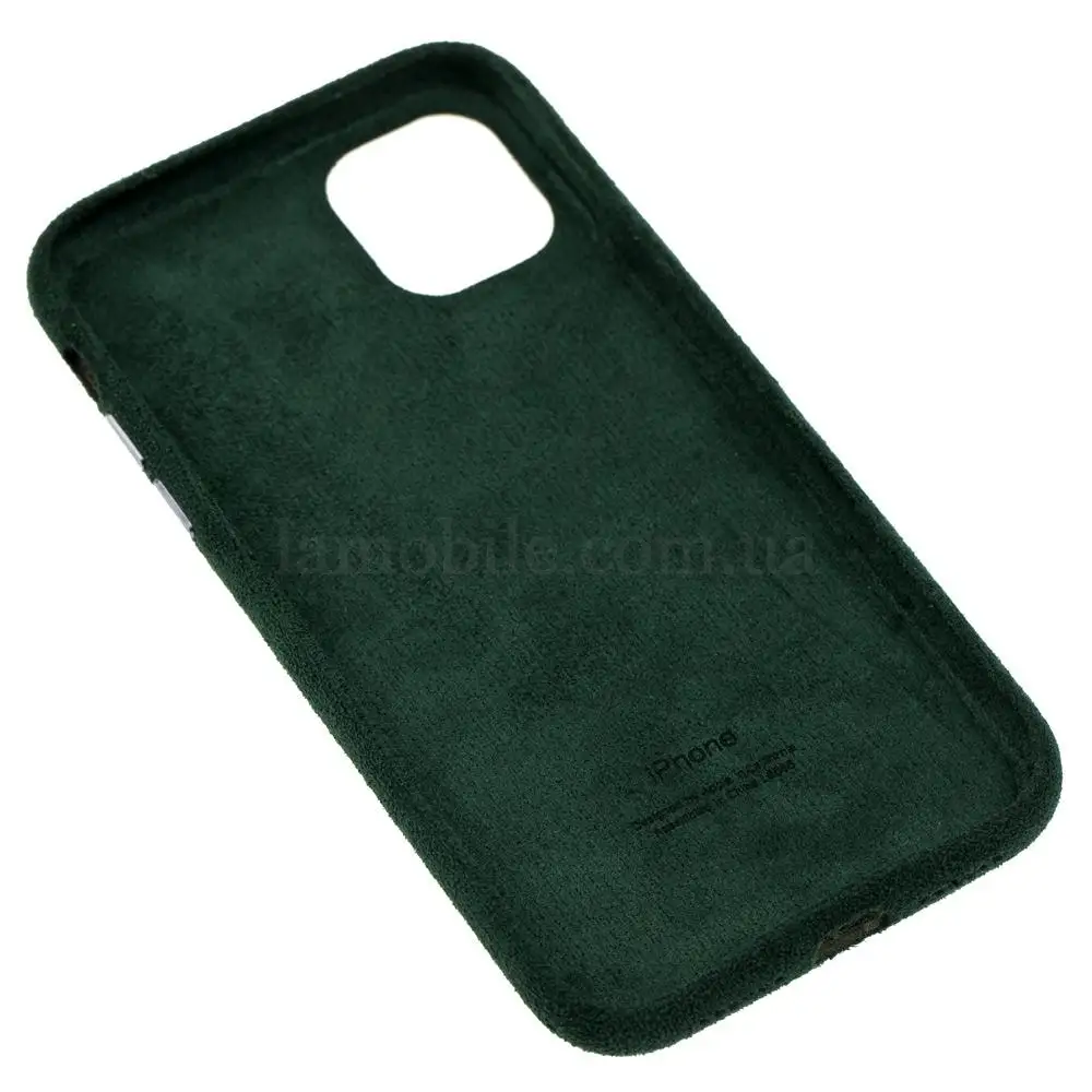 Чехол для iPhone 11 Alcantara 360 темно-зеленый
